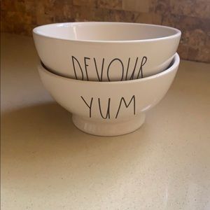 2 Rae Dunn Bowls Yum & Devour